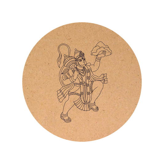 Lord Hanuman Ji Pre marked MDF Round