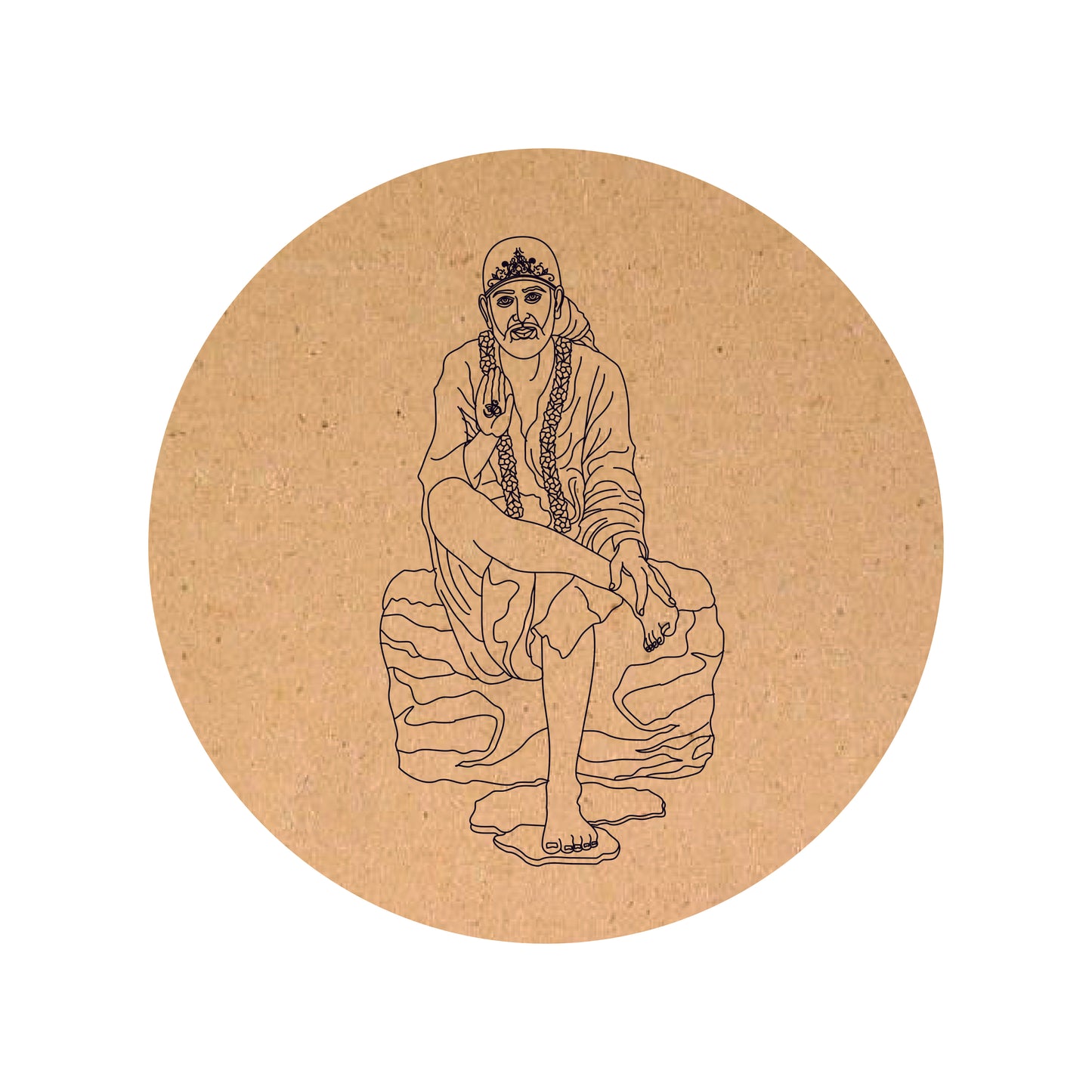 Sai Baba Pre-Marked MDF Round
