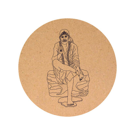 Sai Baba Pre-Marked MDF Round