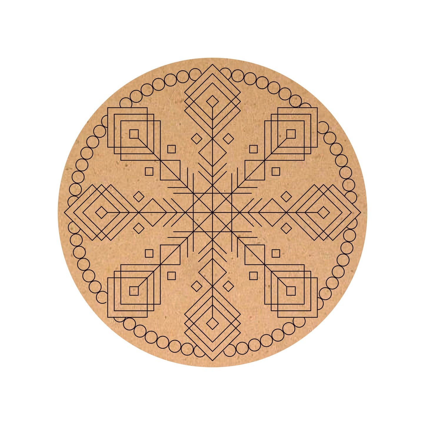 Nagashri Arts MDF Pre-Marked Round