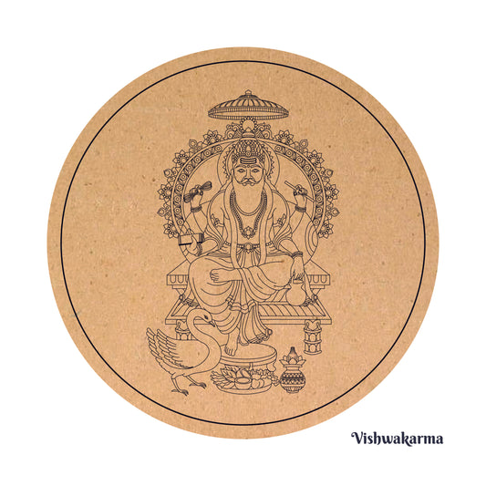 Lord Vishwakarma Pre-Marked MDF Round
