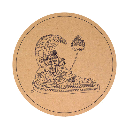 Lord Vishnu & Shesha  Naag MDF Round