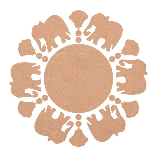 MDF Elephant Rangoli Cutouts
