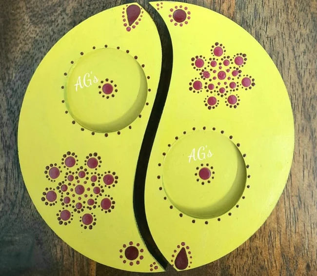 Ying Yang MDF Tea Light Holder