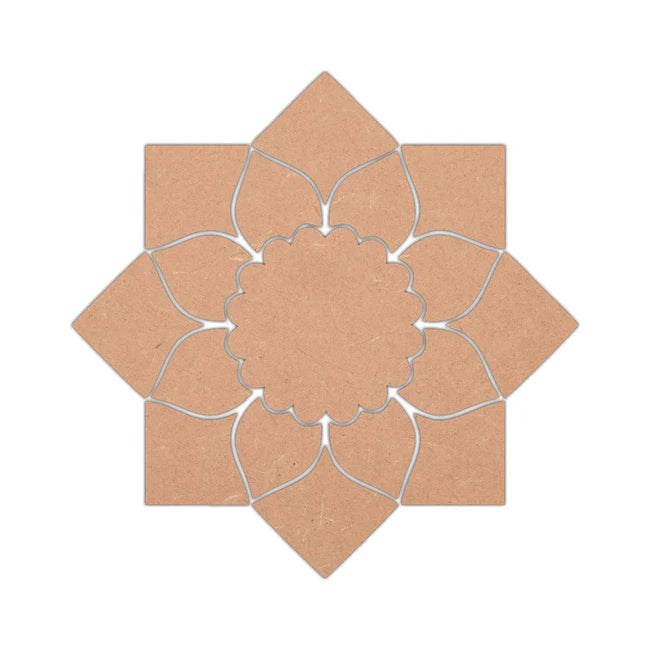 Floral Design MDF Rangoli Cutouts