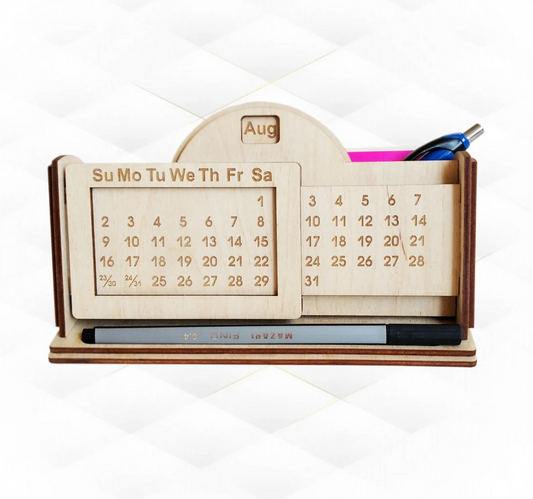 Circular Perpetual Calendar – Unfinished Wooden Craft for Decoration & Gifting