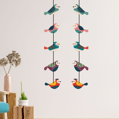 Beautiful Bird Printed on Wooden Hanging for Decoration