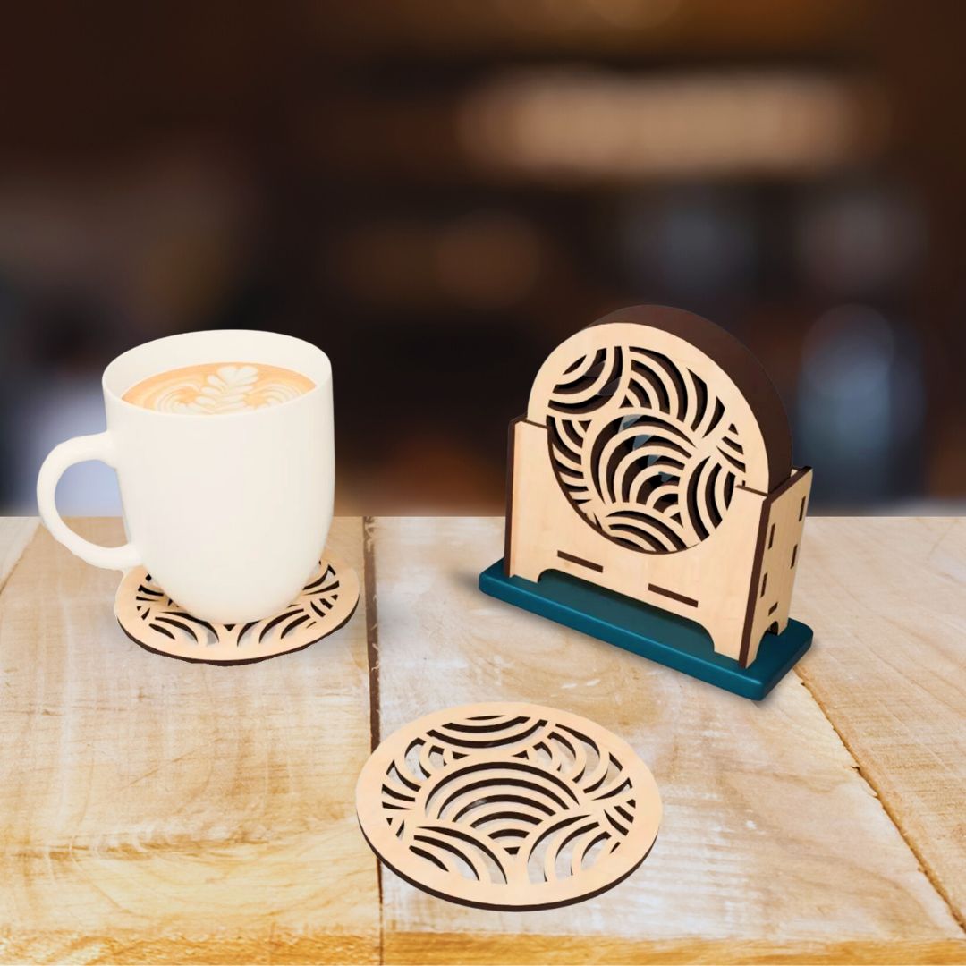 Elegant Coaster Set with Holder